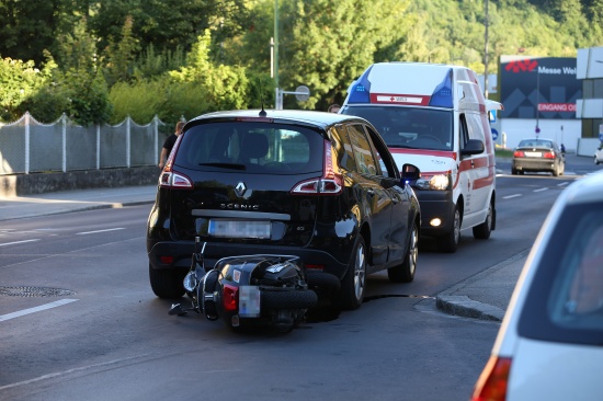Verkehrsunfall mit Motorradfahrer in Welser Innenstadt