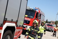 Brand einer Bremse eines Güterzugwaggons in Marchtrenk sorgt für Einsatz der Feuerwehr