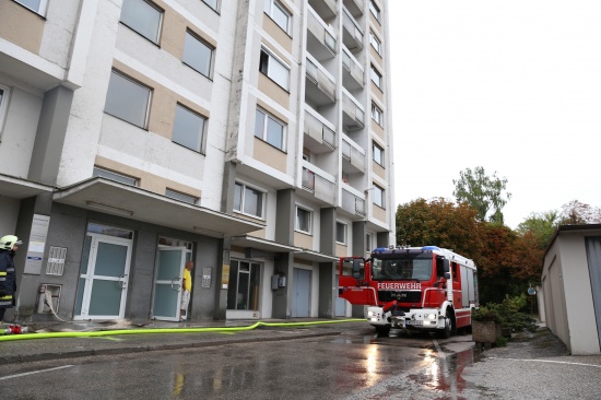 Feuerwehreinsatz durch angebranntes Kochgut im Maria-Theresien-Hochhaus