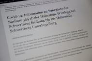 Covid-19: Land Oberösterreich informiert Fahrgäste einer Buslinie in Schwertberg