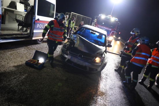 Alkolenker crasht in Wels-Waidhausen gegen Anhnger