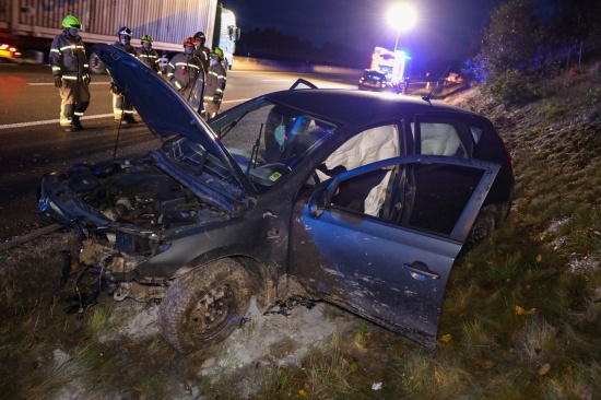 Schwerer Verkehrsunfall auf Innkreisautobahn bei Haag am Hausruck