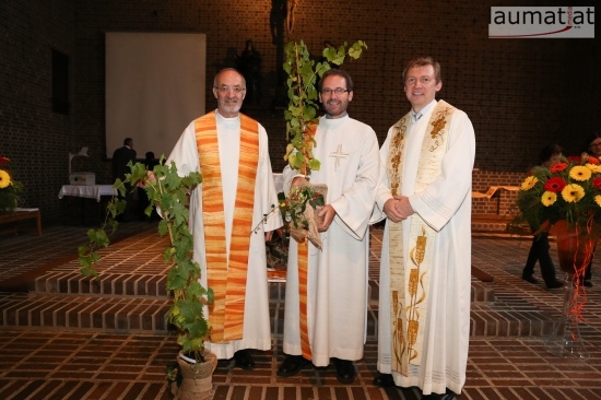 Pfarrmoderator Johann Bruer, Pfarrassistent Andreas Hasibeder und Dechant Dr. Slawomir Dadas