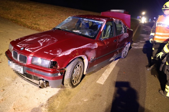 Autoberschlag bei Verkehrsunfall in Steinerkirchen an der Traun endet glimpflich