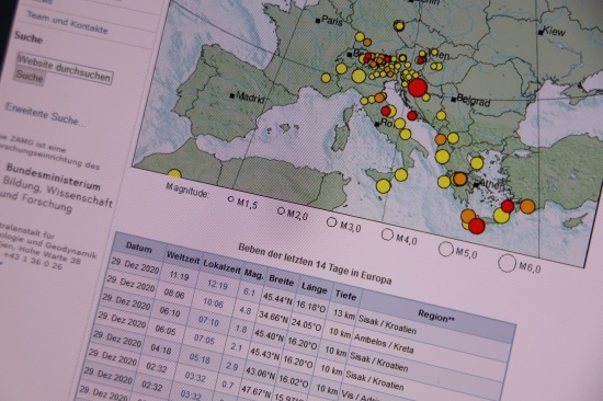 Ausläufer eines Erdbebens der Stärke von 6,1 in Kroatien auch in Oberösterreich zu spüren