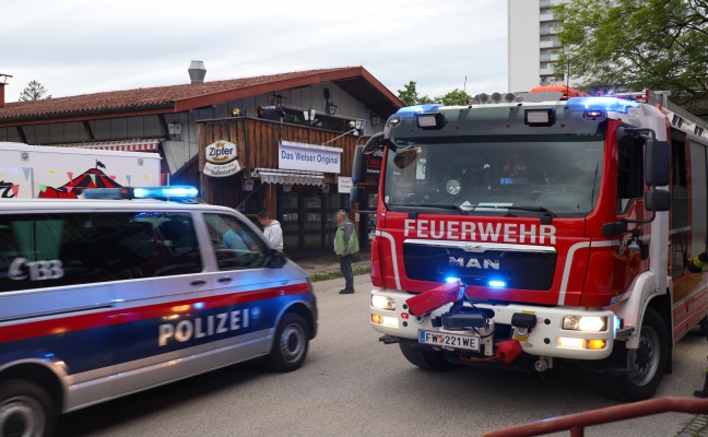 Einsatz der Feuerwehr bei Kleinbrand im Messegelnde in Wels-Innenstadt