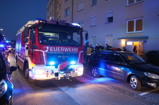 Einsatz der Feuerwehr nach wahrgenommener Rauchwolke in Wels-Vogelweide