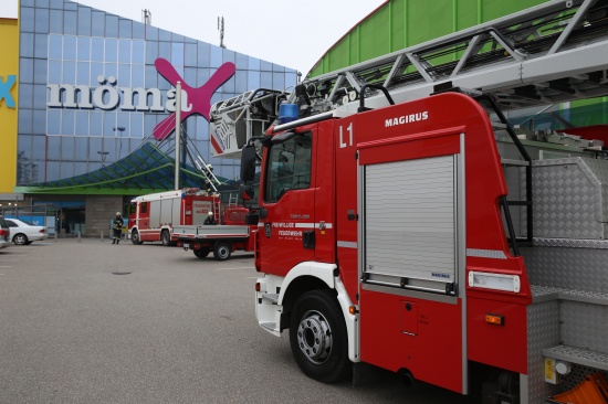 Beleuchtungskrper in einem Mbelhaus abgebrannt