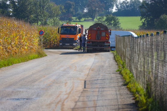 Grere Menge Diesel aus beschdigtem LKW-Tank in Sattledt ausgetreten
