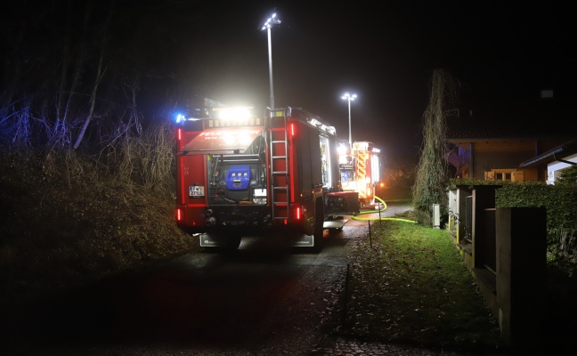Drei Feuerwehren bei Brand eines Komposthaufens in Wilhering im Einsatz