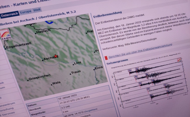 Stärke 3,2 und 3,1: Neuerlich zwei leichte Erdbeben in Oberösterreich spürbar