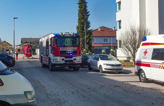 Notarzthubschrauber in Lambach im Einsatz