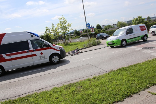 Radfahrer bei Verkehrsunfall in Wels verletzt