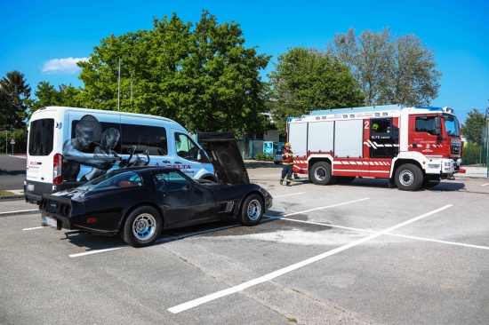Brand einer Bremse bei einem PKW in Marchtrenk rasch gelscht