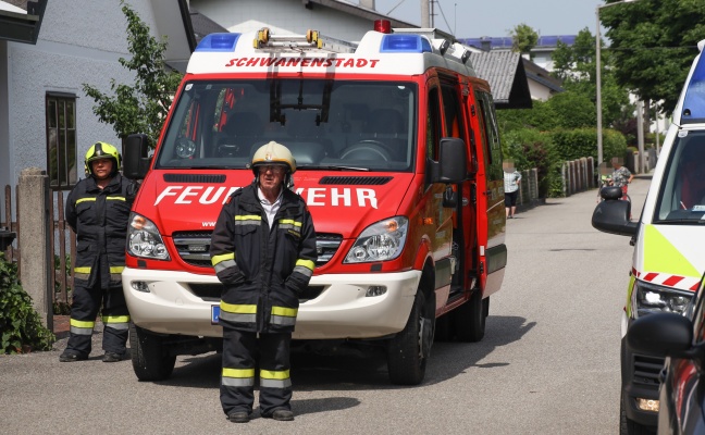 Abgebrannter Kondensator in einer Garage in Schwanenstadt sorgte für Einsatz der Feuerwehr