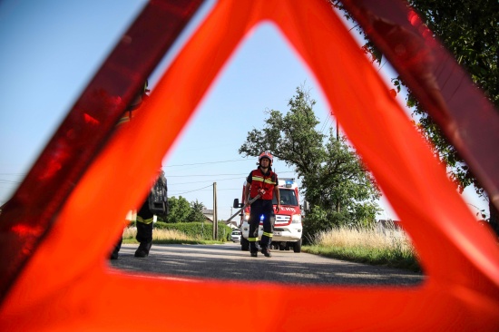 Verkehrsunfall in einem Kreuzungsbereich in Marchtrenk