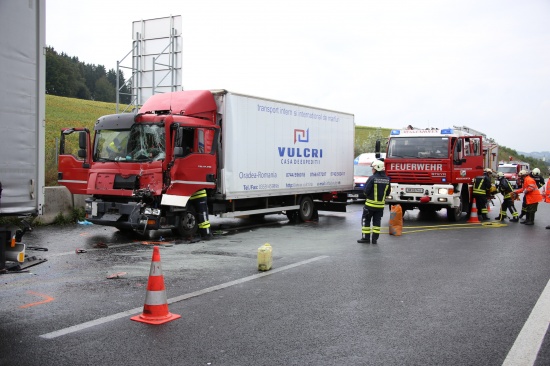 Schwerer LKW-Unfall auf der Innkreisautobahn bei Meggenhofen