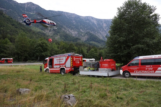 Groeinsatz bei Waldbrand am Brunnkogel in Ebensee am Traunsee