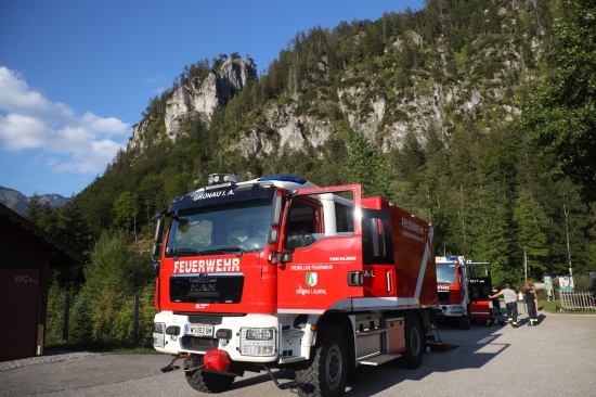 Waldbrand: Kleinerer Brand im Gipfelbereich des Brandbergs in Grnau im Almtal rechtzeitig gelscht