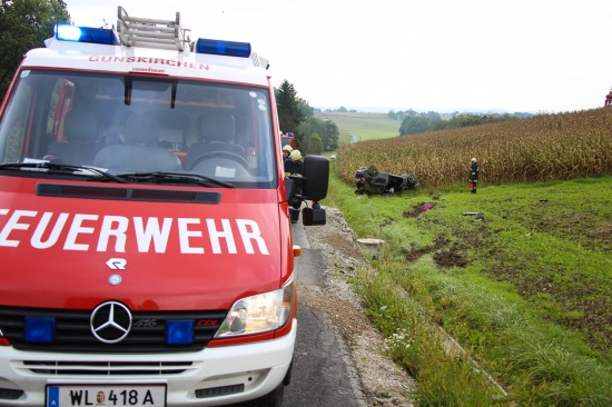Fahrzeuglenkerin bei PKW-Überschlag in Gunskirchen verletzt