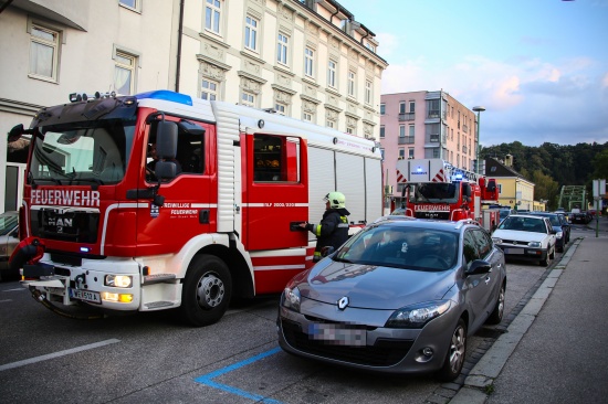 Brandgeruch durch defekten Beleuchtungskrper in der Welser Innenstadt