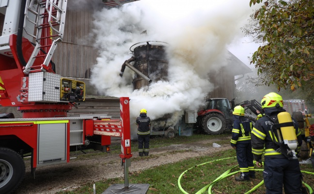 Brand einer Trocknungsanlage bei einem Bauernhof in Alkoven