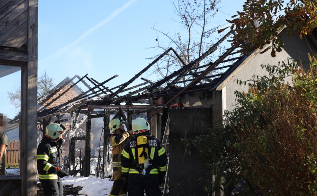 Brand eines Nebengebäudes in Aschach an der Donau