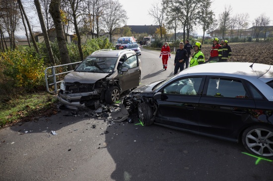 Fnf Verletzte bei Verkehrsunfall zwischen zwei PKW in Gunskirchen