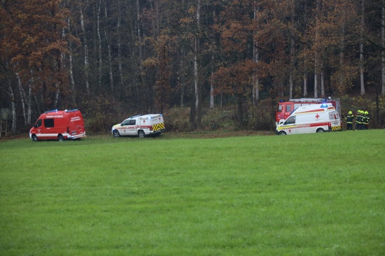 Personenrettung nach schwerem Forstunfall in einem Waldstck in Natternbach