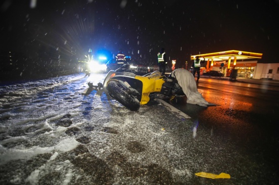 Verkehrsunfall mit Moped auf Wiener Strae in Marchtrenk