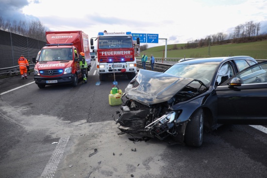 Schwerer Verkehrsunfall auf Innkreisautobahn bei Meggenhofen fordert eine verletzte Person