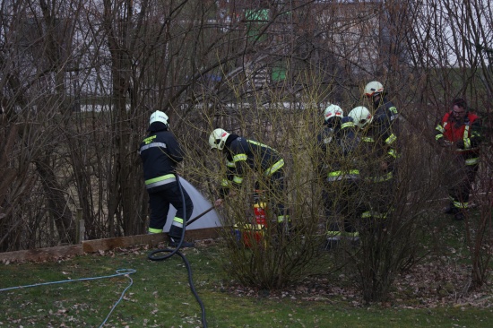 Brand von Gartenabfllen in Wels-Waidhausen rasch gelscht