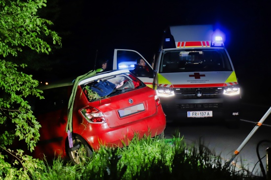 Lenkerin bei Verkehrsunfall in Tragwein mit PKW berschlagen und verletzt