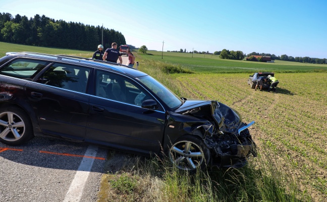 Crash zwischen zwei PKW bei Pettenbach endet glimpflich