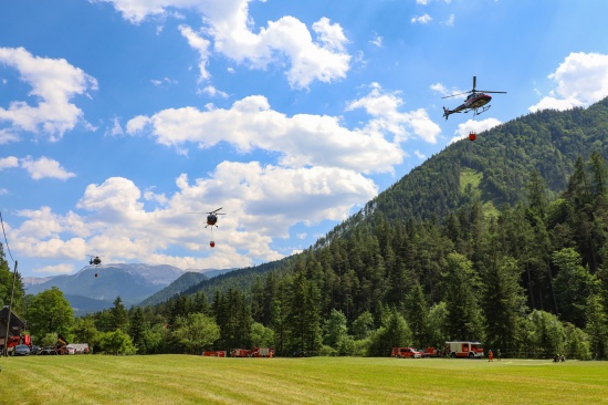 Groeinsatz bei Waldbrand am Weienberg in Klaus an der Pyhrnbahn