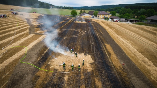 Sechs Feuerwehren bei Feldbrand in Moosbach im Einsatz