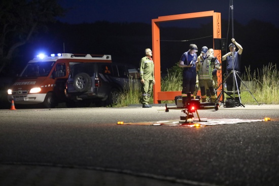 Drohnen mit Wrmebildkamera bei Suchaktion nach abgngiger Person in Andrichsfurt im Einsatz