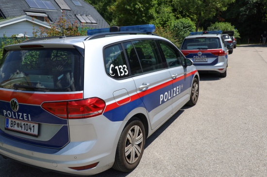 Brandeinsatz in einem Waldst�ck in Wels-Lichtenegg