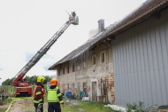 Fünfter Brand: Wieder Feuerwehr in altem Vierkanthof in Marchtrenk