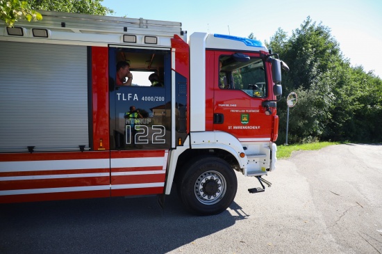 Personenrettung: Kind in einem Waldstck in St. Marienkirchen an der Polsenz abgerutscht