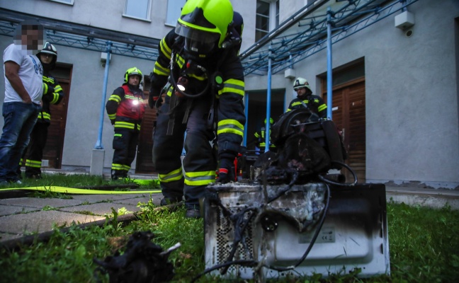 Kleinerer Brand in der Kche einer Mehrparteienhauswohnung in Marchtrenk