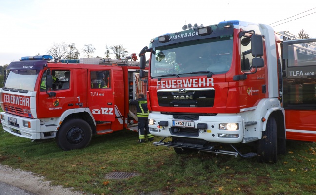 Brand im Hackschnitzelbunker eines landwirtschaftlichen Nebengebudes in Piberbach