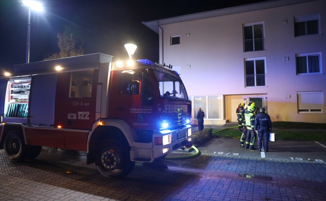 Drei Feuerwehren bei Kchenbrand in einem Mehrparteienwohnhaus in Hrsching im Einsatz