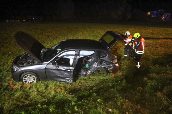 Schwerer Verkehrsunfall mit vier beteiligten PKW auf Rieder Strae in St. Marienkirchen am Hausruck