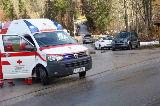 Auto in Brckengelnder ber den Dambach zwischen Edlbach und Rosenau am Hengstpa gekracht