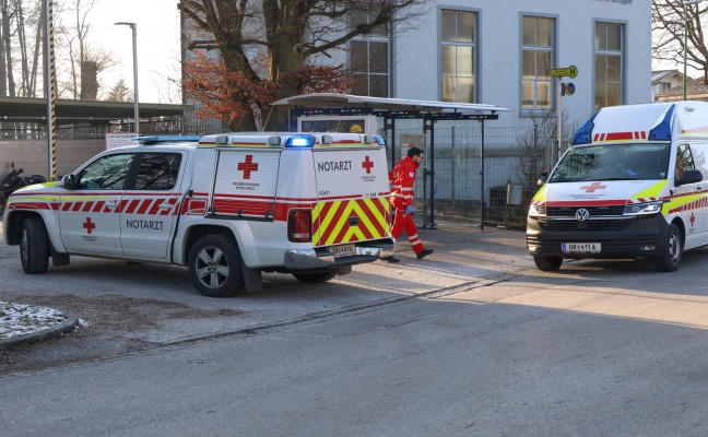 Einsatzkrfte zu eingeklemmter Person nach Sturz in Wels-Lichtenegg alarmiert