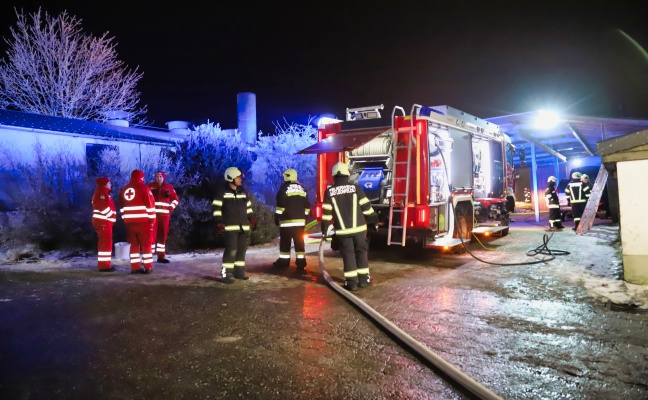 Fnf Feuerwehren zu Wohnhausbrand nach Bad Leonfelden alarmiert