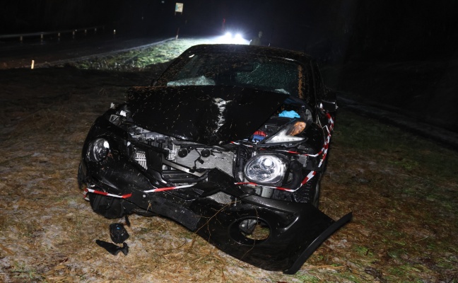 Autolenkerin bei Verkehrsunfall auf Nibelungenstrae bei Waldkirchen am Wesen gegen Baum gekracht