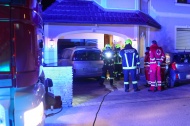 Einsatzkrfte bei erhhter CO-Konzentration in einem Wohnhaus in Sattledt im Einsatz