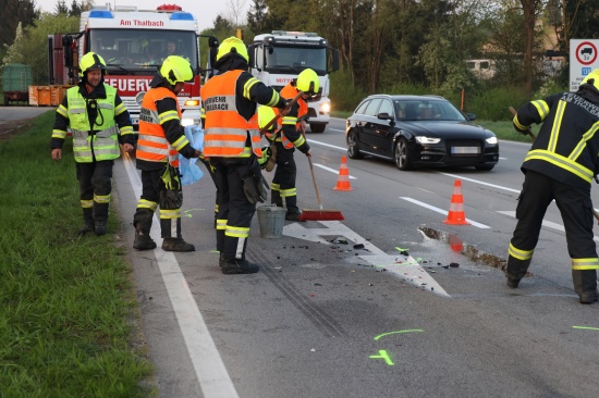 Auffahrunfall im Frhverkehr auf Pyhrnpass Strae in Thalheim bei Wels endet glimpflich